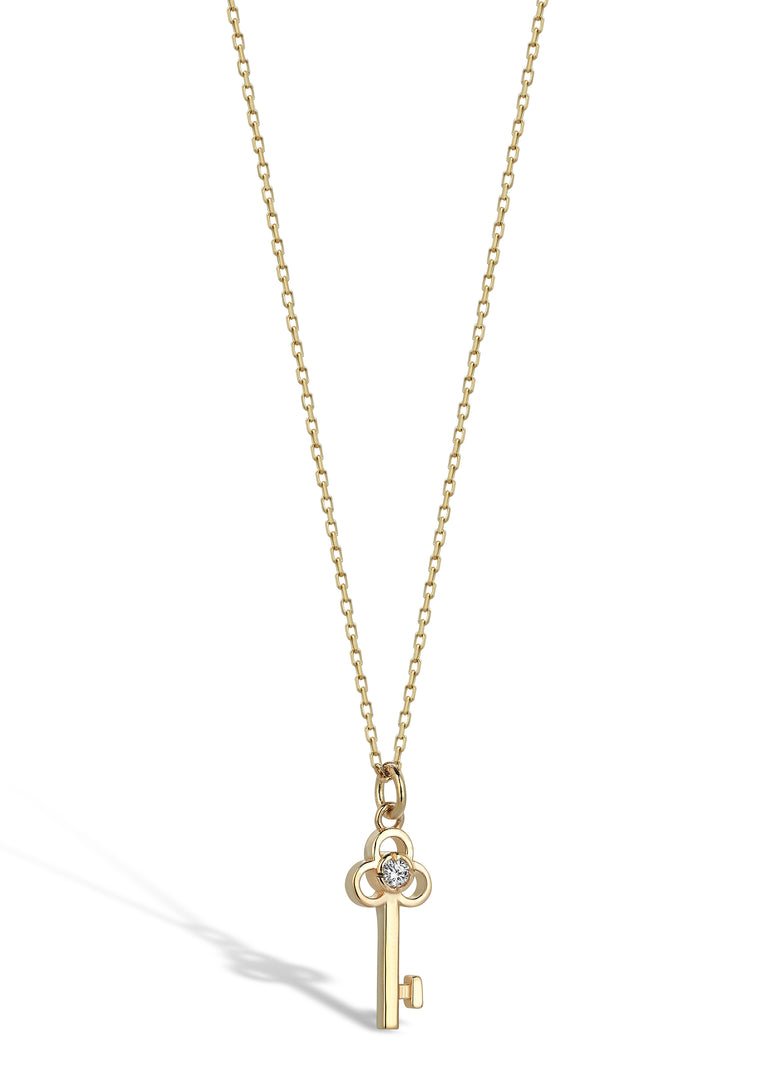 0.02 CT Key Diamond Necklace