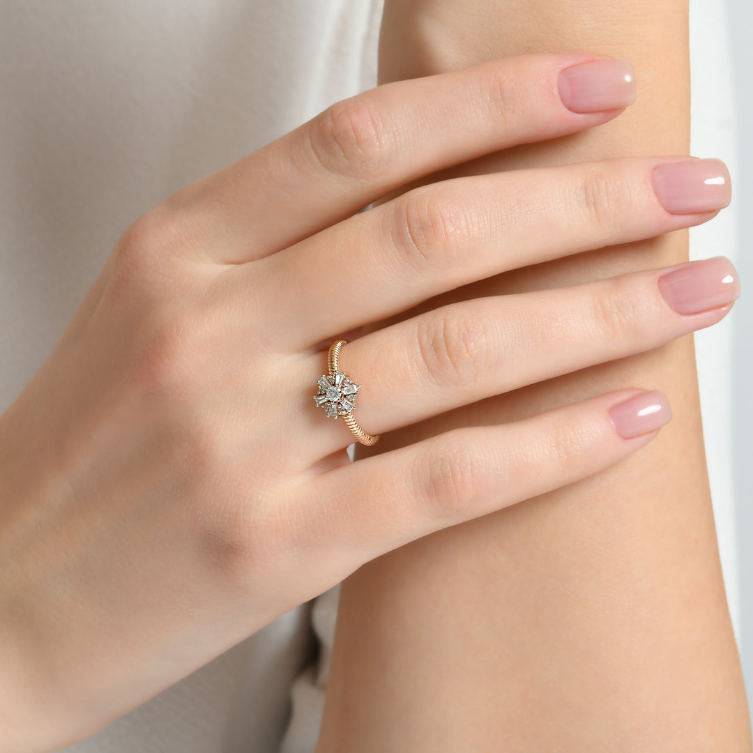 0.26 CT ROSE BAGUETTE DIAMOND RING